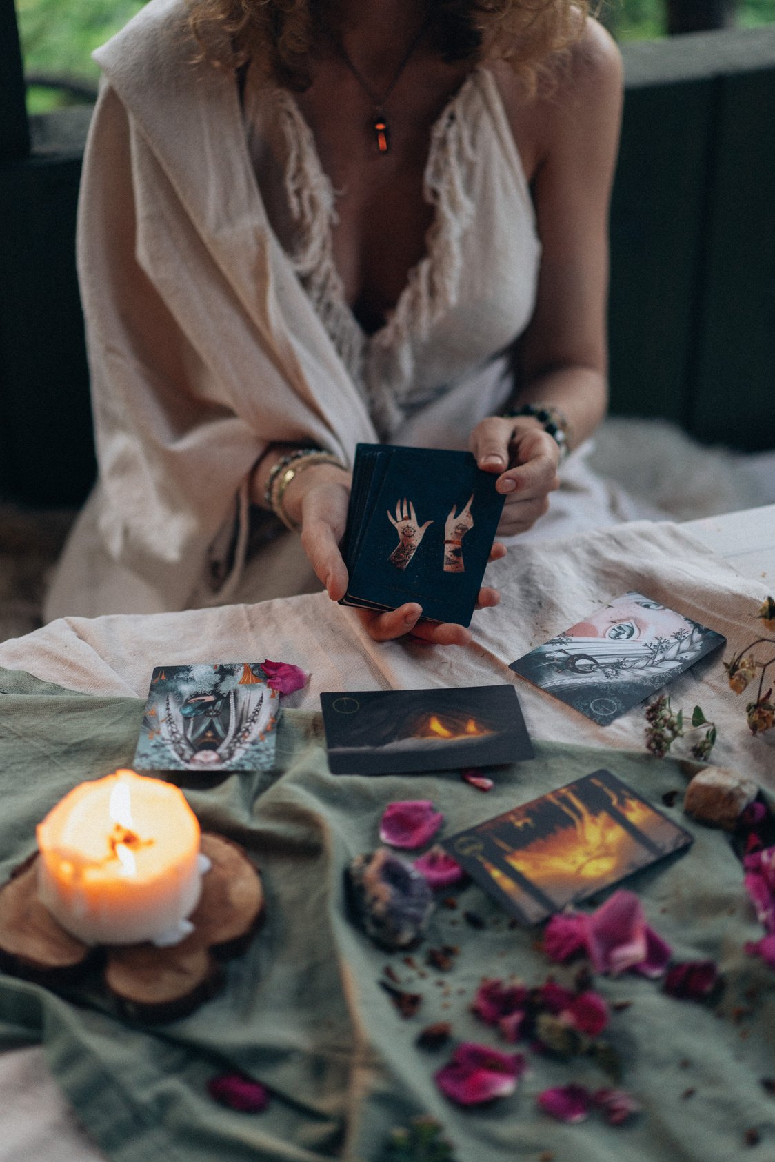 Woman with Tarot Cards