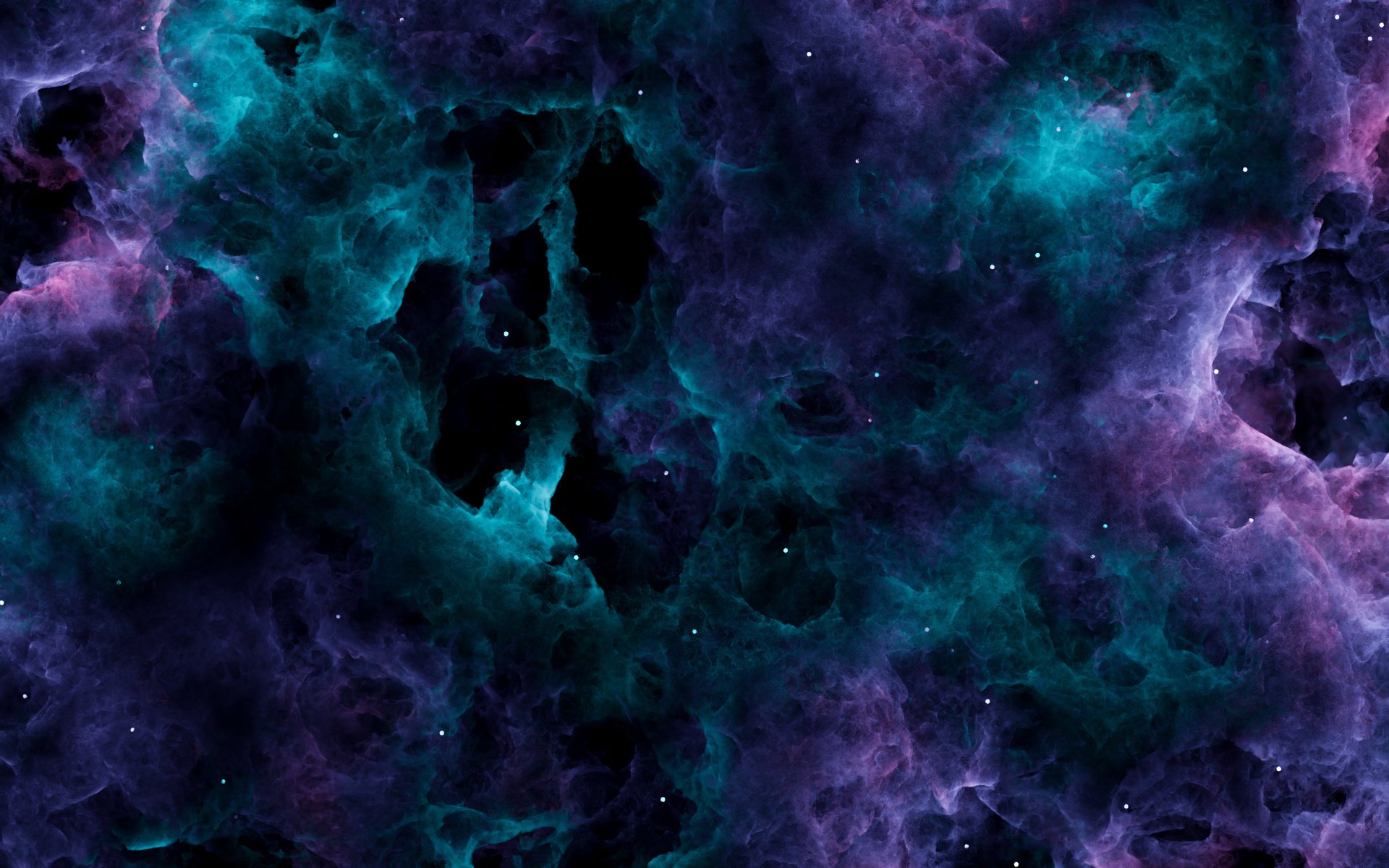 Abstract Green and Purple Nebula